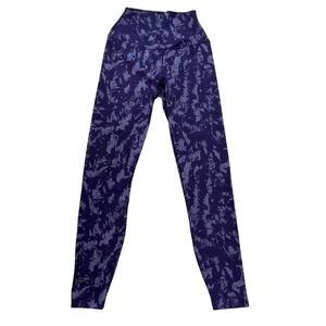 Nike One Dri Fit Womens XS Purple Abstract Print High Waisted Leggings Training